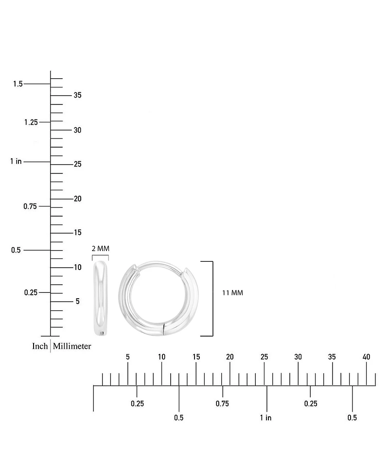 Roxy Waterproof Platinum 11mm Huggie Earrings