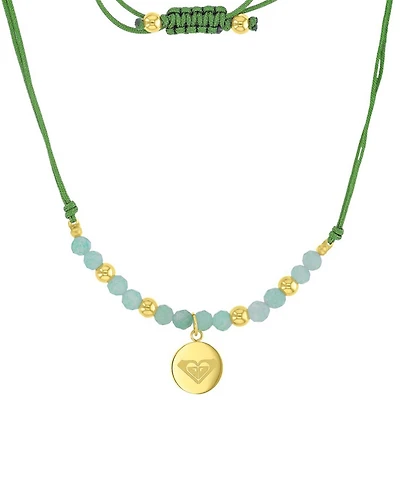 Roxy Waterproof Yellow Heart Green Aventurine Adjustable Necklace