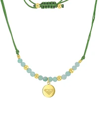 Roxy Waterproof Yellow Heart Green Aventurine Adjustable Necklace