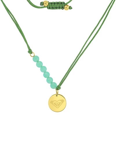 Roxy Waterproof Yellow Heart Green Aventurine Adjustable Necklace