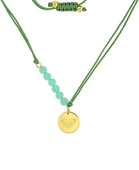 Roxy Waterproof Yellow Heart Green Aventurine Adjustable Necklace