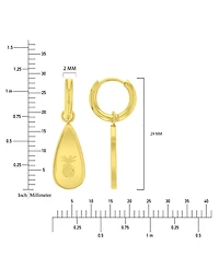 Roxy Waterproof Yellow 29mm Pineapple Huggie Earrings