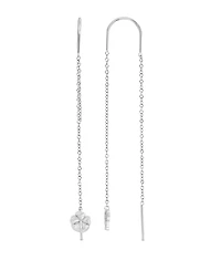 Roxy Waterproof Platinum 65mm Hibiscus U Shape Threader Earrings