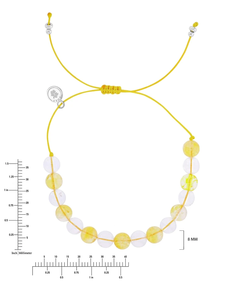 Roxy Waterproof Citrine Clear Quartz Adujustable Bracelet