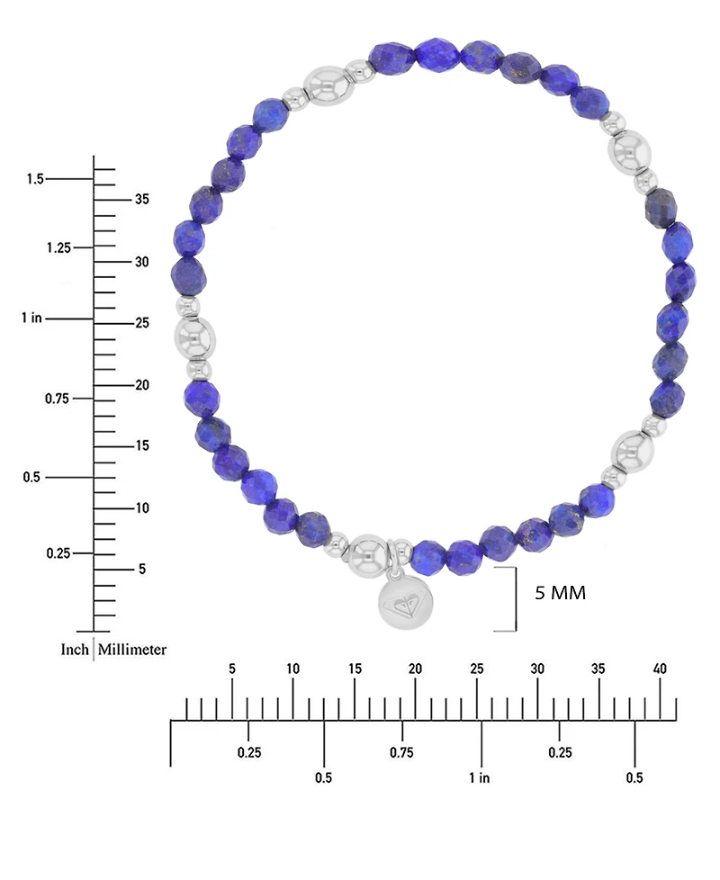 Roxy Waterproof Platinum Blue Rhodonite Stretch Bracelet