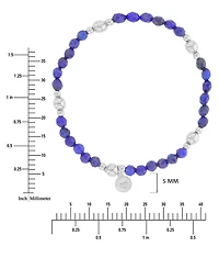 Roxy Waterproof Platinum Blue Rhodonite Stretch Bracelet