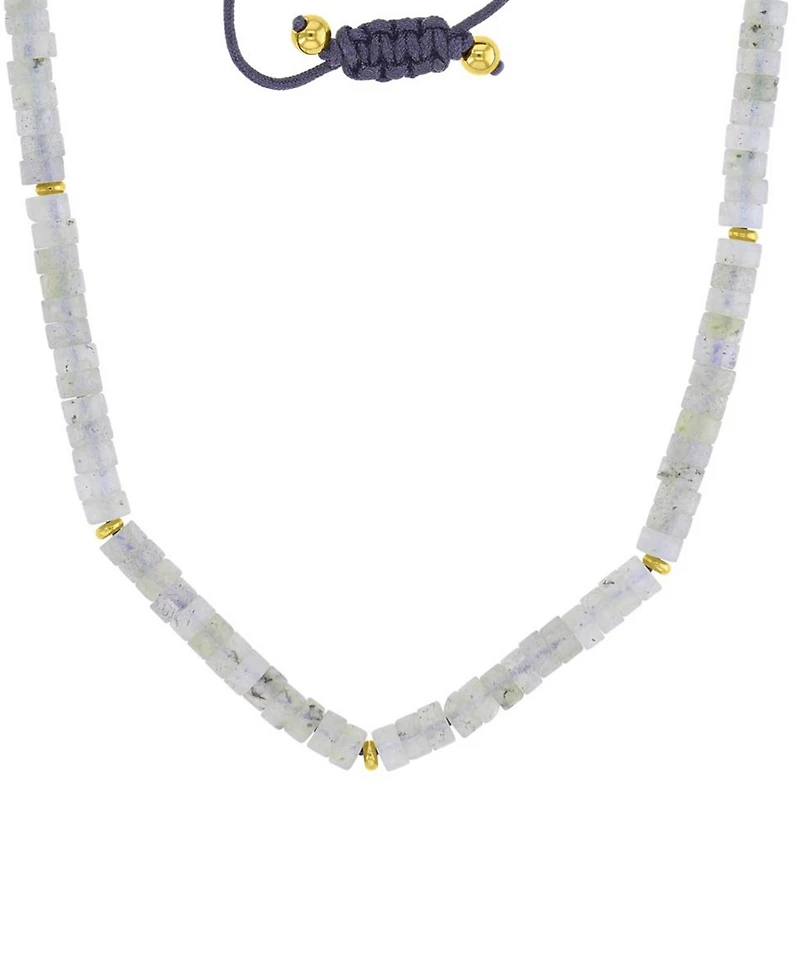 Roxy Waterproof Yellow Beads Labradorite Adjustable Necklace