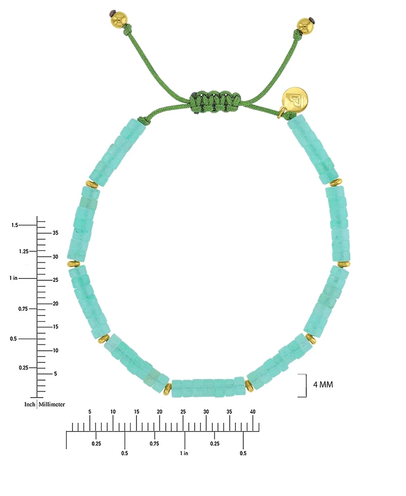 Roxy Waterproof Yellow Green Aventurine Adjustable Bracelet