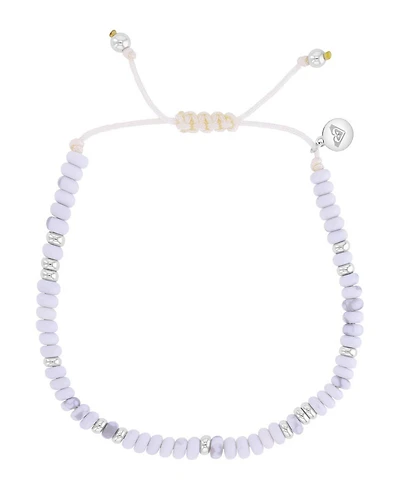 Roxy Waterproof Platinum White Marble Grey Turquoise Adjustable Bracelet