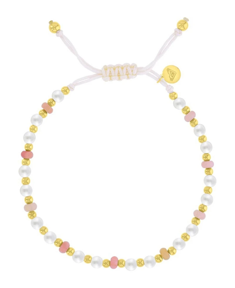 Roxy Waterproof Yellow Rhodonite Pearl Adjustable Bracelet