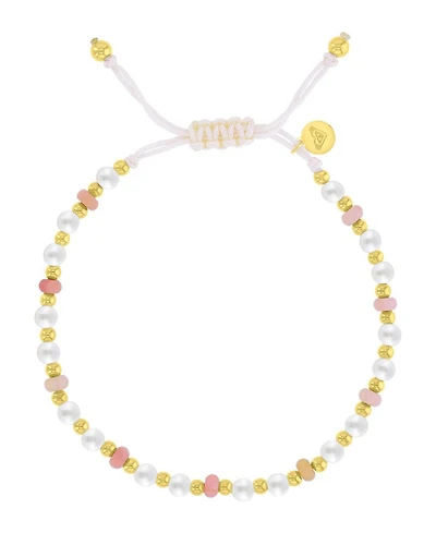 Roxy Waterproof Yellow Rhodonite Pearl Adjustable Bracelet