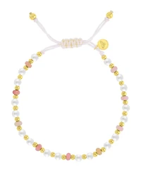 Roxy Waterproof Yellow Rhodonite Pearl Adjustable Bracelet