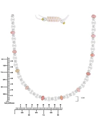 Roxy Waterproof Platinum Beads Rhodolite Pearl Adjustable Necklace