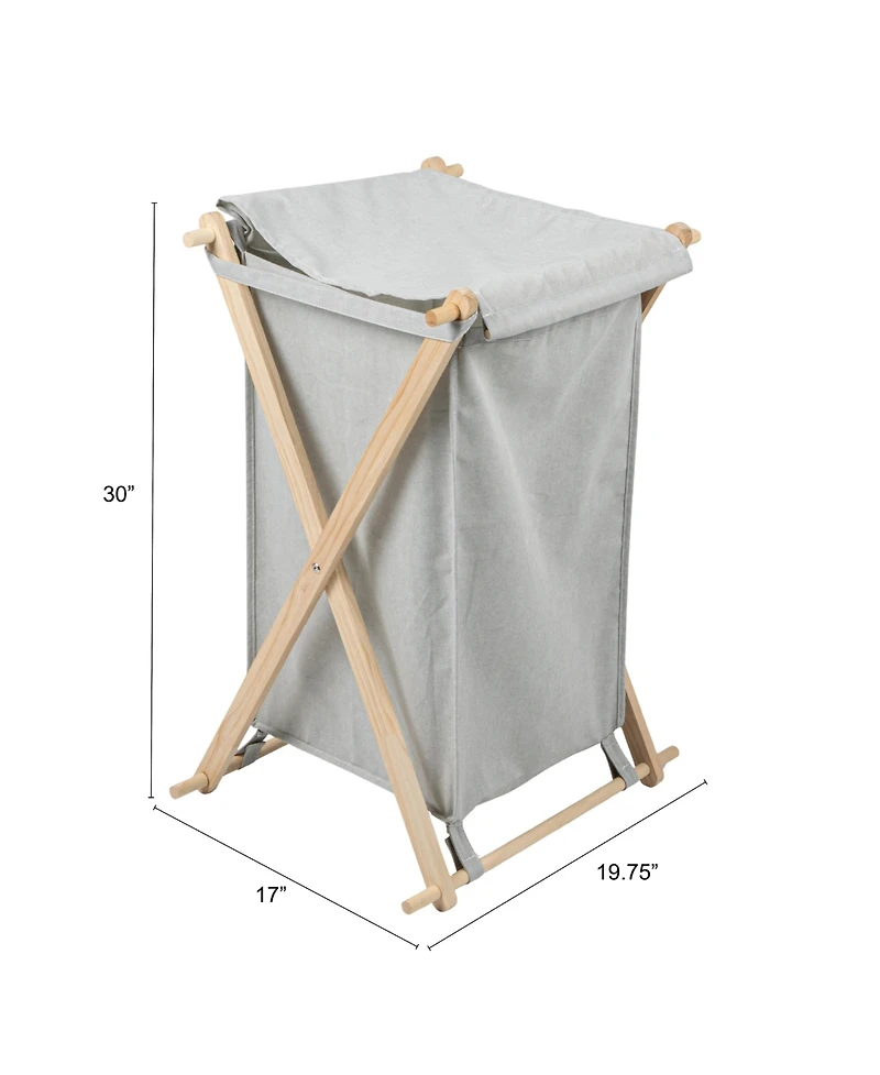 Household Essentials X-Frame Wood Laundry Hamper