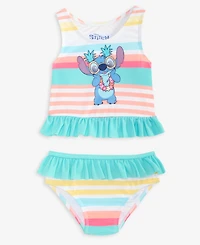 Dreamwave Stitch Toddler Girls' 2T-4T Striped 2-Piece Tankini Swimsuit