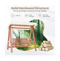 Outdoor 2-Seat Swing Bench w/ith A Frame and Sturdy Metal Hanging Chainsx