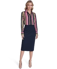 Tommy Hilfiger Women's Stripe Long-Sleeve Popover Top