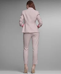 Tommy Hilfiger Womens Plaid Notch Collar Slim Fit Blazer Slim Fit Plaid Pants Collared Tipped Polo Sweater