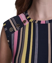 Tommy Hilfiger Women's Sleeveless Crewneck Stripe Top