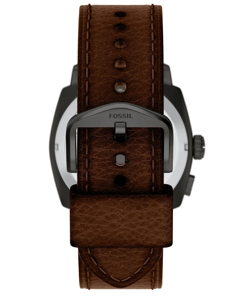 Fossil Men's Machine Big Tic Brown Leather Watch, 41mm