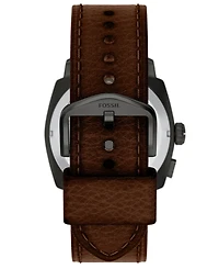 Fossil Men's Machine Big Tic Brown Leather Watch, 41mm