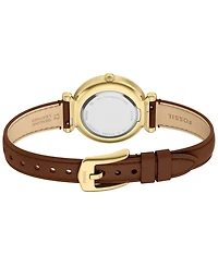 Fossil Women's Carlie Three-Hand Brown Leather Watch, 28mm