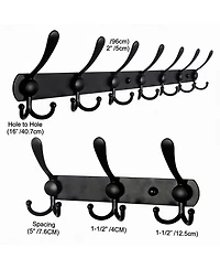 Yigii Heavy Duty 38" Black Coat Rack with 10 Tri Hooks for Mudroom