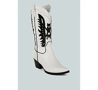 London Rag Thistle Winged Patchwork Cowboy Boots