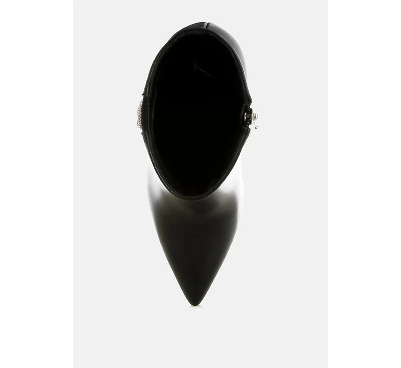 Kalina Rhinestones Chain Detail Boots