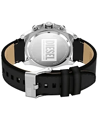 Diesel Men's Stinger Quartz Chronograph Black Leather Watch, 46mm