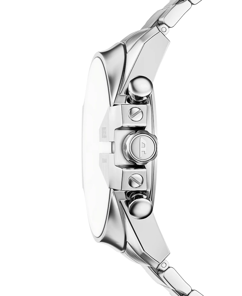 Diesel Men's Mega Chief Slim Quartz Chronograph Silver Stainless Steel Watch, 48mm