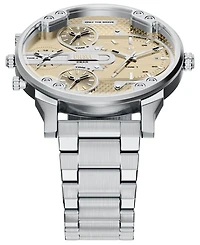 Diesel Men's Mr. Daddy Slim Quartz Multifunction Silver Stainless Steel Watch, 54mm