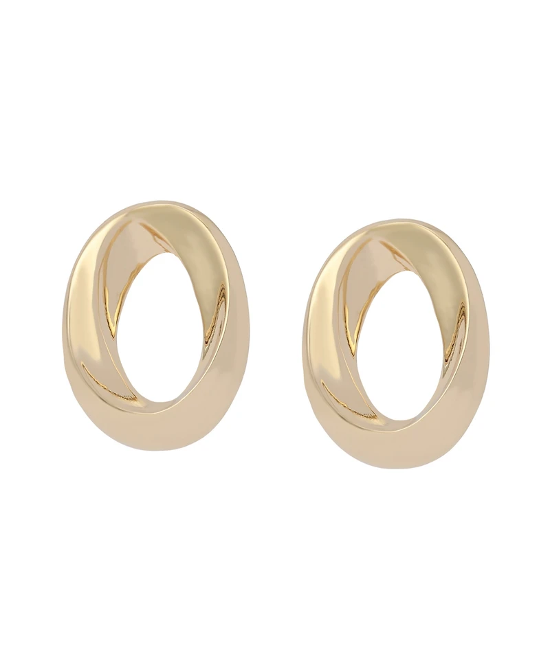 Steve Madden Gold Oval Twist Post Earrings