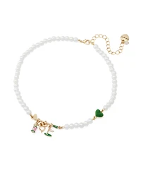Betsey Johnson Faux Stone Golf Bib Mother of Pearl Necklace