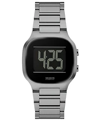 Skagen Men's Mellem Digital Lcd Gunmetal Stainless Steel Watch, 38mm