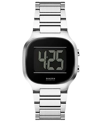 Skagen Men's Mellem Digital Lcd Silver Stainless Steel Watch, 38mm