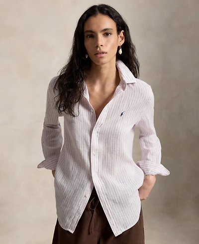 Polo Ralph Lauren Women's Classic Fit Striped Spread Collar Shirt