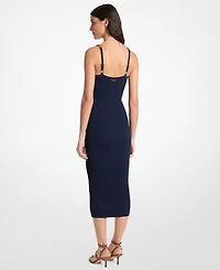 Michael Kors Women's Chain Strap Scoop Neck Midi Dress