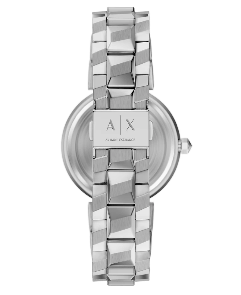 Armani Exchange Women's Quartz Two-Hand Silver Stainless Steel Watch, 34mm