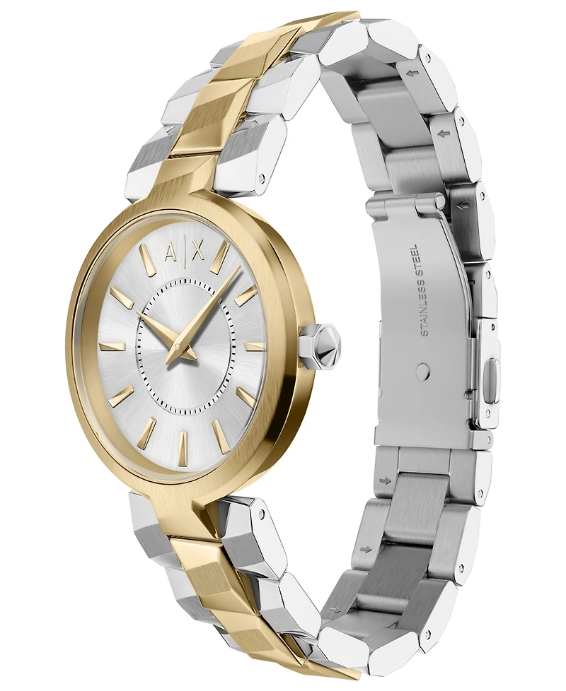 Armani Exchange Women's Quartz Two-Hand 2-Tone Stainless Steel Watch, 34mm