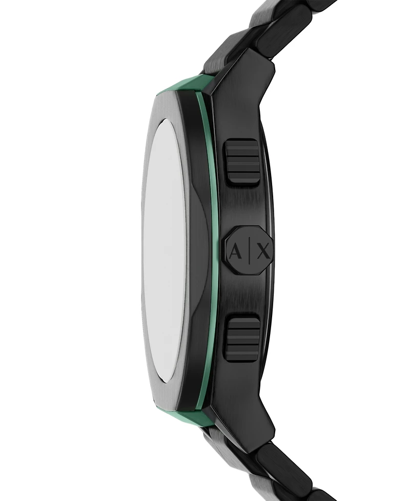 Armani Exchange Men's Sync Quartz Chronograph Black Stainless Steel Watch, 44mm