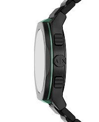 Armani Exchange Men's Sync Quartz Chronograph Black Stainless Steel Watch, 44mm