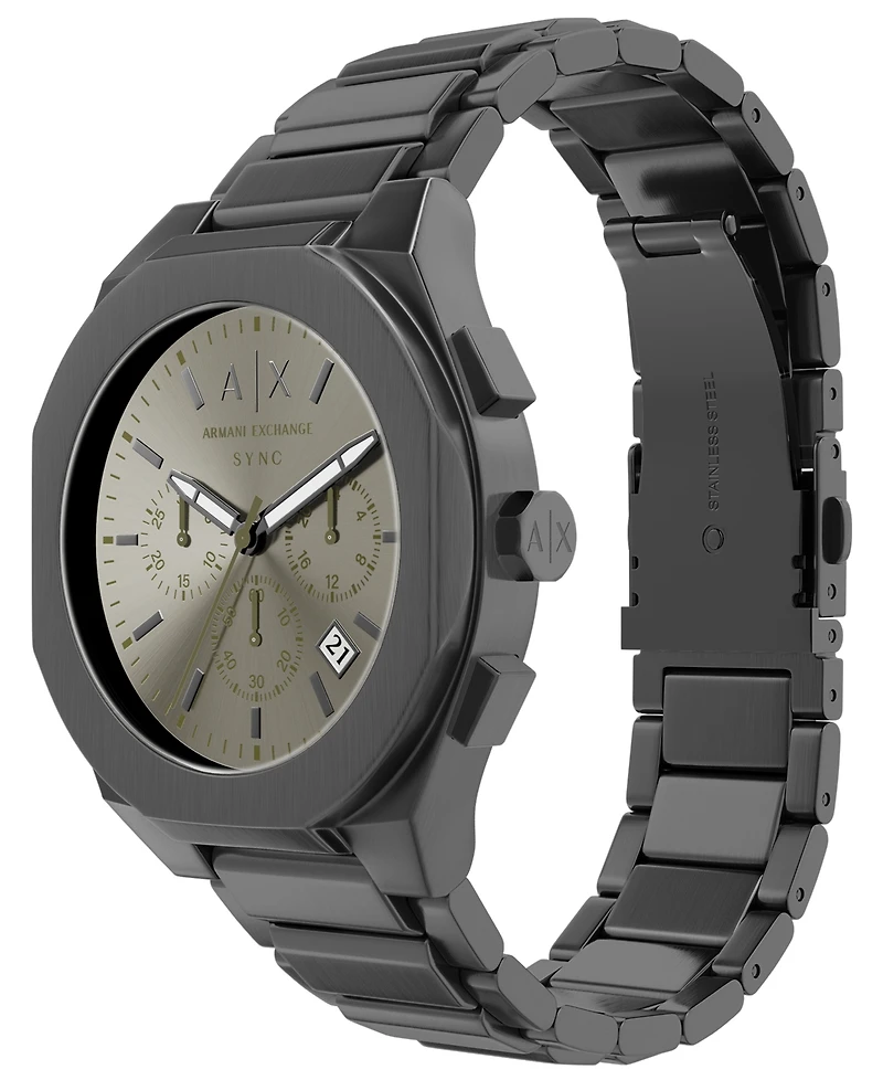 Armani Exchange Men's Sync Quartz Chronograph Gunmetal Stainless Steel Watch, 42mm