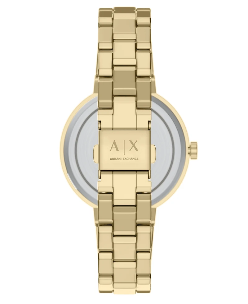 Armani Exchange Women's Quartz Two-Hand Gold Stainless Steel Watch, 36mm