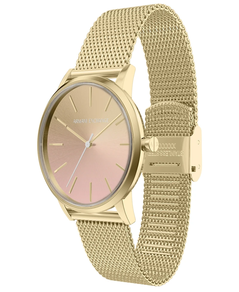 Armani Exchange Women's Quartz Three-Hand Gold Stainless Steel Watch, 36mm