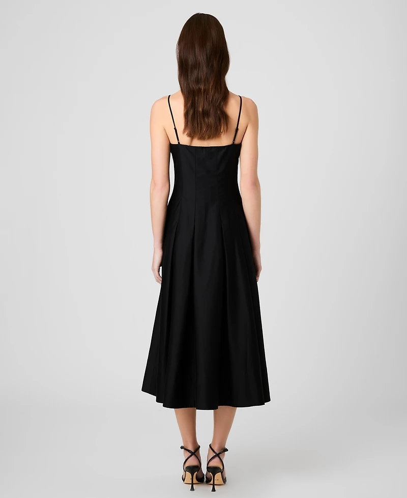 French Connection Women's Sateen Pleated Midi Dress