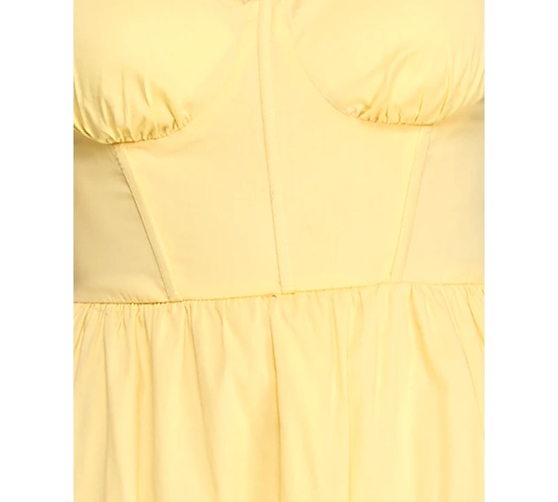 Alex & Sophia Juniors' Sweetheart Neck Tiered Poplin Midi Dress