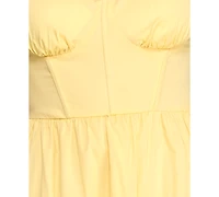 Alex & Sophia Juniors' Sweetheart Neck Tiered Poplin Midi Dress