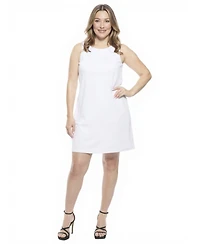 24seven Comfort Apparel Plus Round Neck Sleeveless Mini Shift Dress