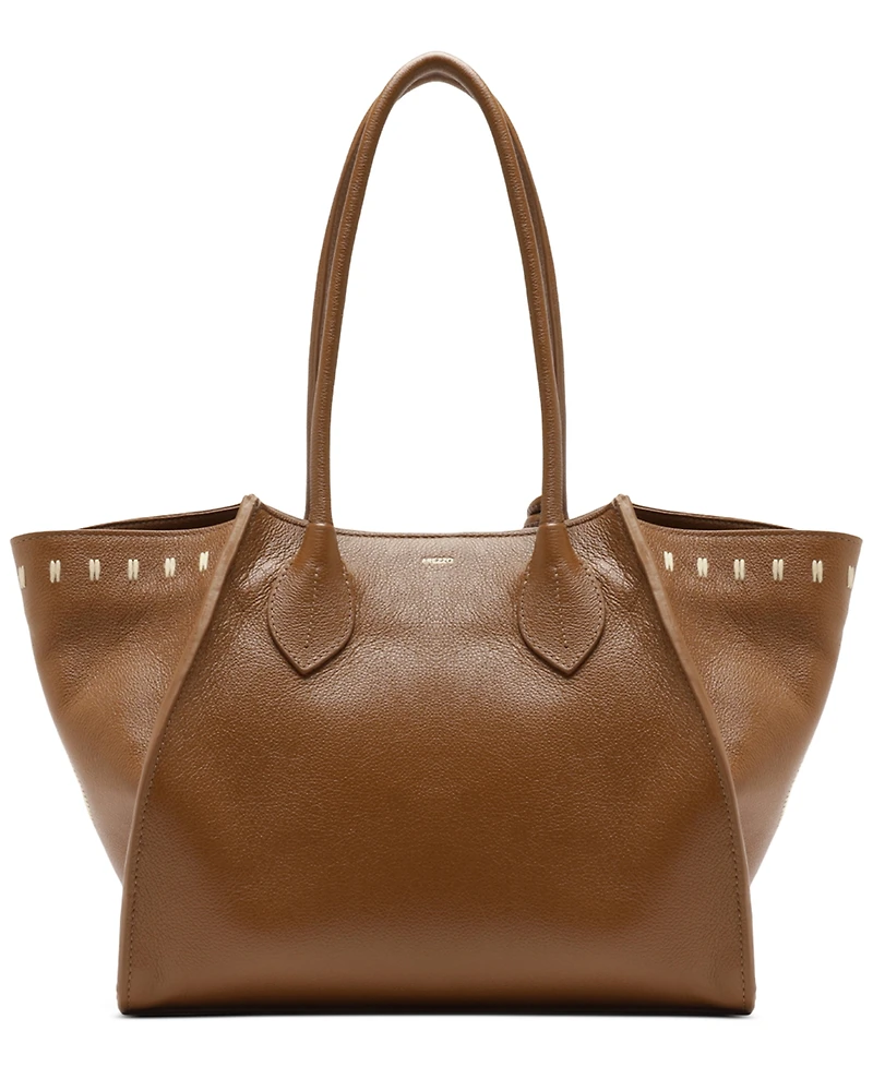 Arezzo Alba Small Leather Zipper Tote Bag